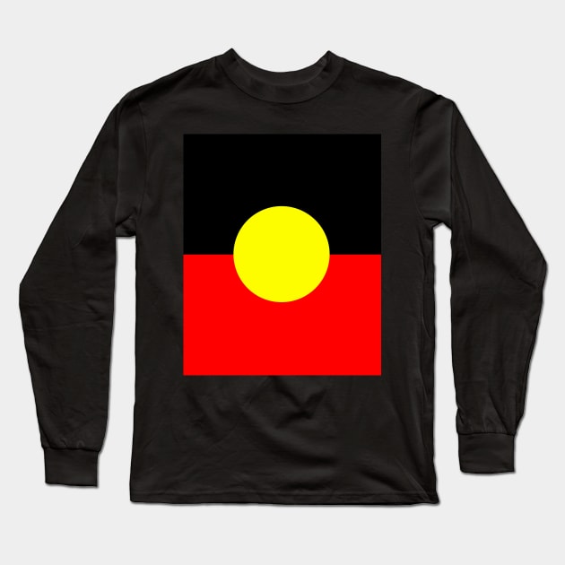 Australian Aboriginal Flag Long Sleeve T-Shirt by valentinahramov